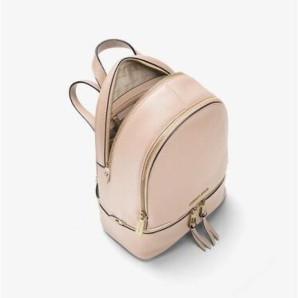 Michael Kors Rhea Zip Medium Size Backpack Soft Pink Leather New Sealed - Picture 6 of 11